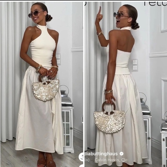 Zara Dresses & Skirts - Zara Elegant White Halter Maxi Dress
